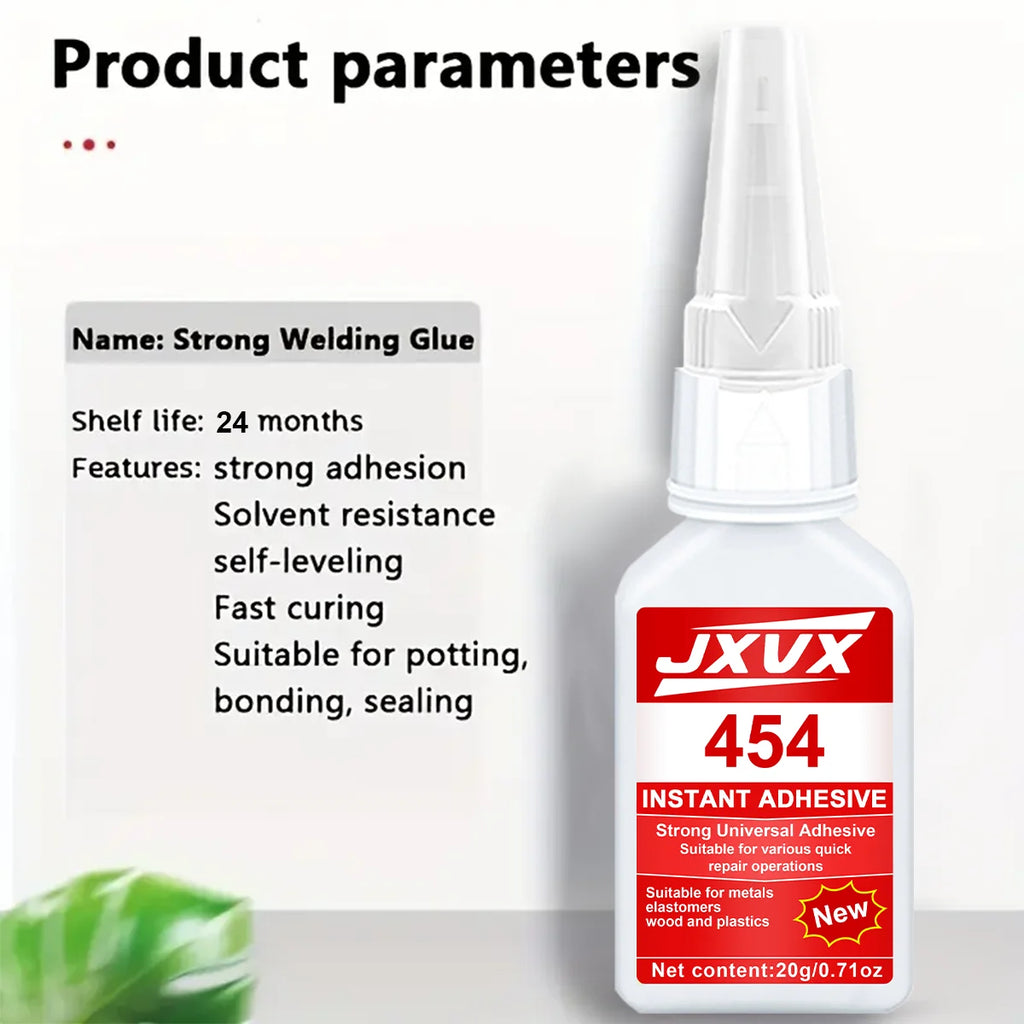 454 Super Glue: Instant Adhesive That Dries Quickly in 3 Seconds, with a Strong and Waterproof Bond; for Metal, Plastic, Wood, Ceramics and Leather; Multi-Material Repair Glue, 20 g