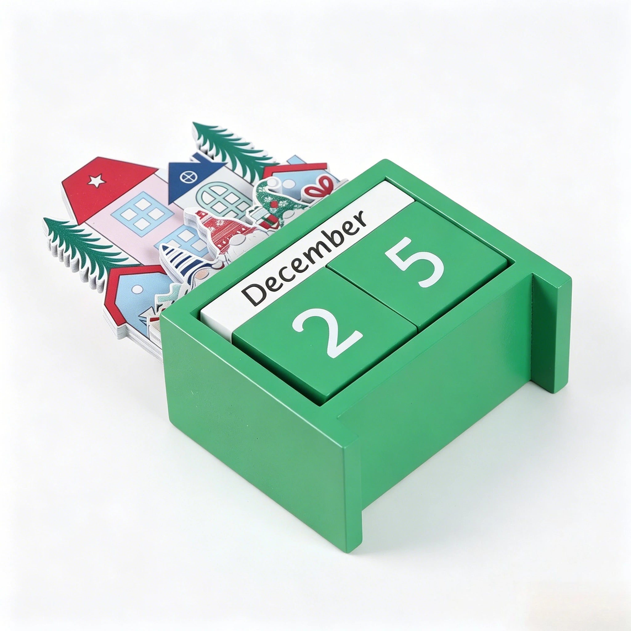 Christmas Countdown Advent Calendar, Days Until Christmas Countdown Desk Wooden Decoration Home Ornaments Office Decor - Santa