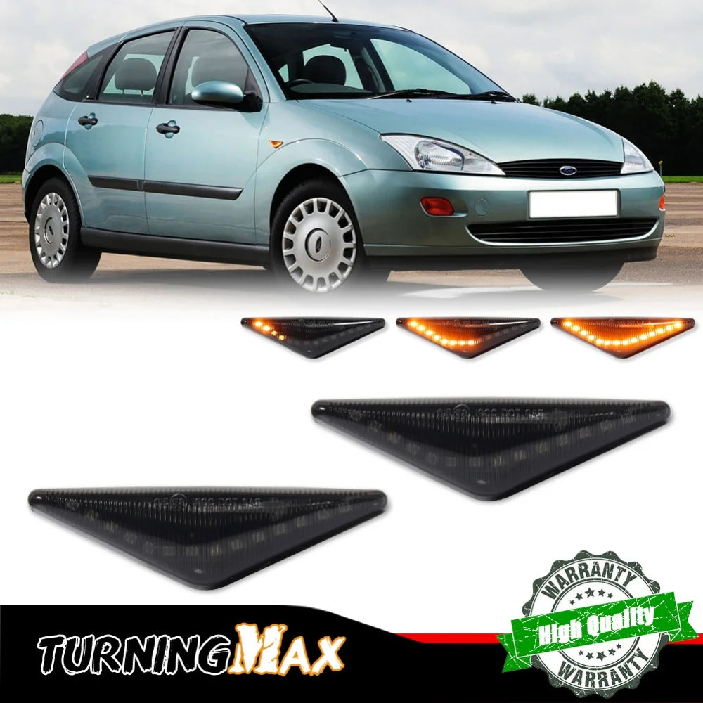Amber LED Car Front Side Marker Lights Dynamic Blinker Turn Signal Lights For Ford Focus MK1 1998-2004 & Mondeo MK3 2000-2007