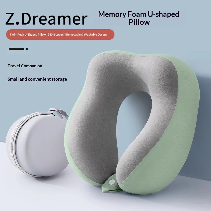 Neck Pillow Shoulder Pillow Portable Travel Pillow for Planes Memory Foam Neck Protector Car Seat Pillow Cervical UShaped Pillow