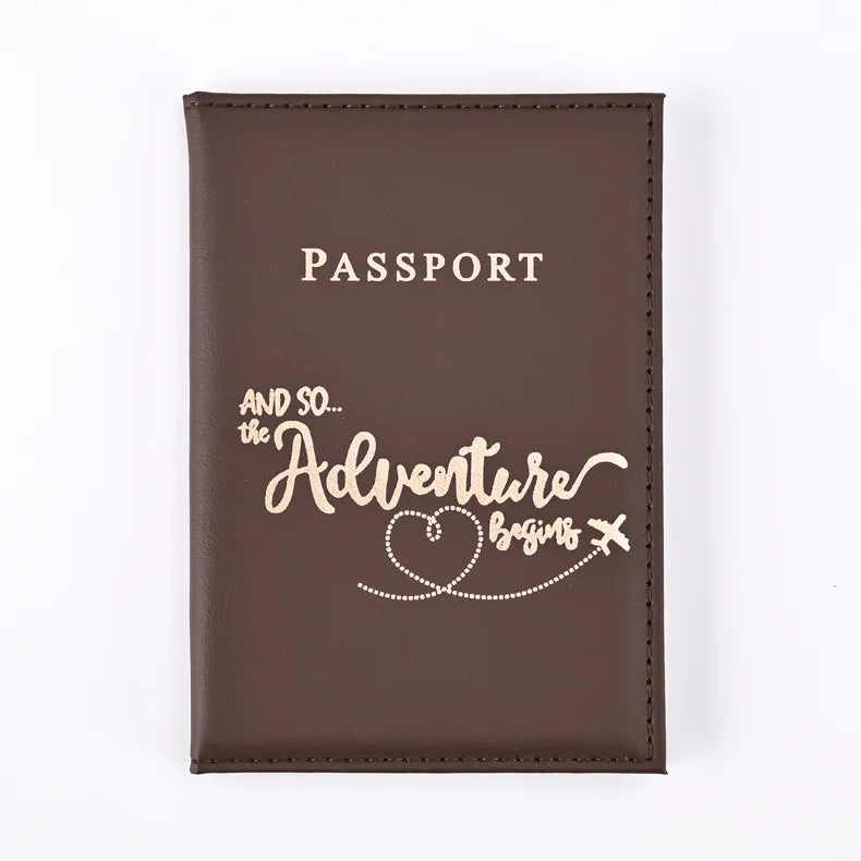 Women Men Letter Lover Passport Cover Men Women Travel Passport Case Leather Cute Passport Wallet Purse Girl Card Holder