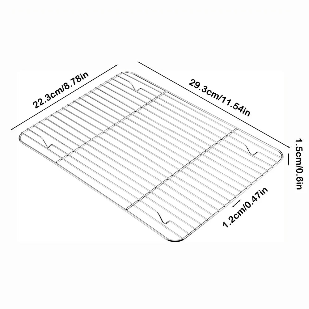 New Stainless Steel Cooling Rack Dense Wires Smooth Edge Baking Rack Easy to Clean Barbecue Cooking Mesh Shelf Drying