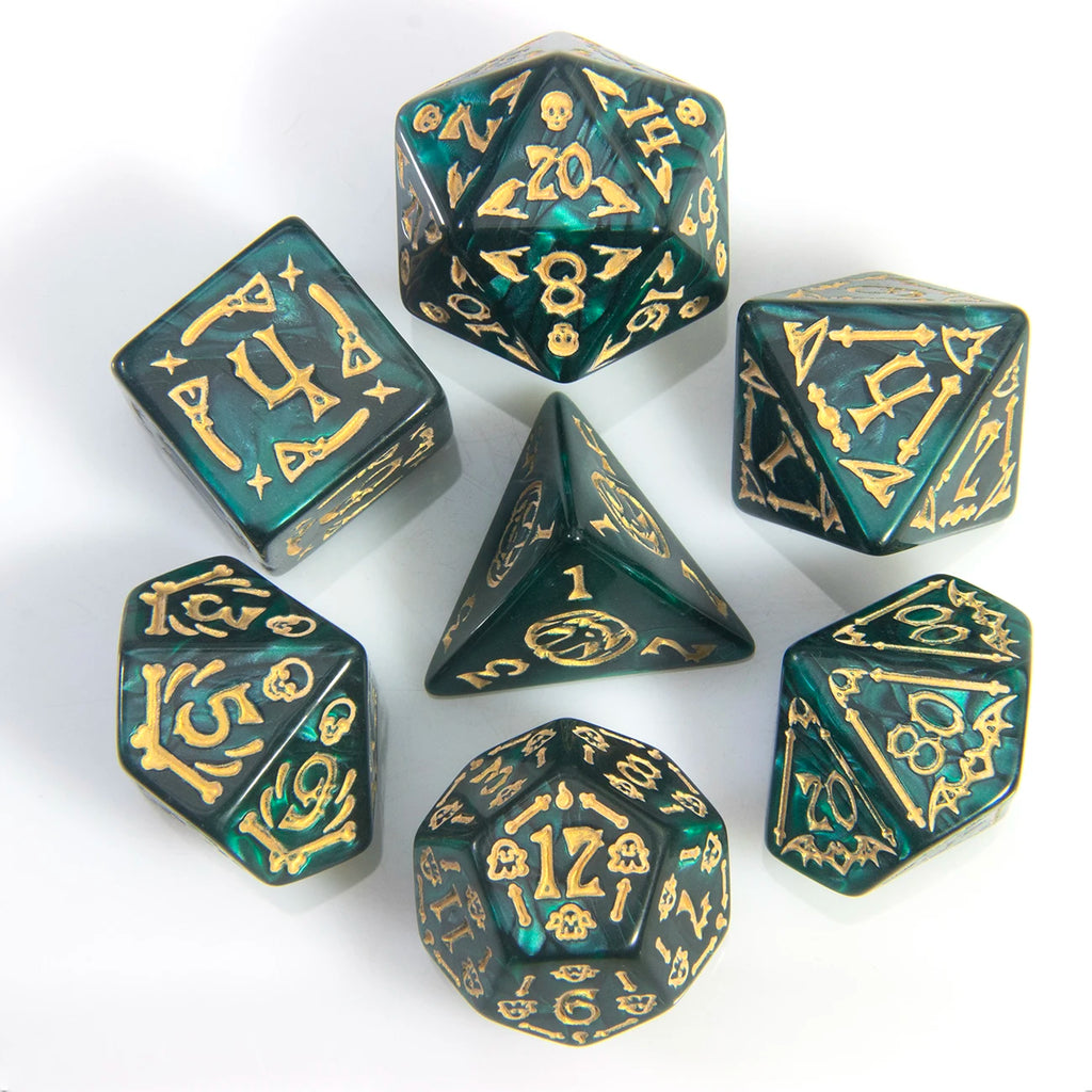 DND Dice Set 7pcs Halloween Pattern Polyhedral Dice Set for D&D RPGs Role Playing Table Games