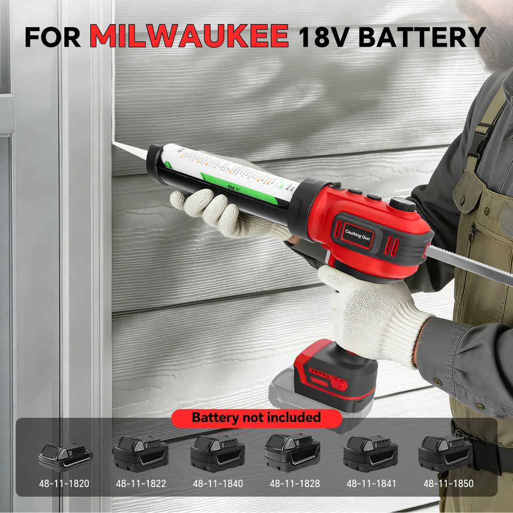 Electric Caulking Gun Stepless Speed Cordless Silicone Gun 10oz/300ml Glass Glue Gun Filling Sealing For Milwaukee 18V Battery