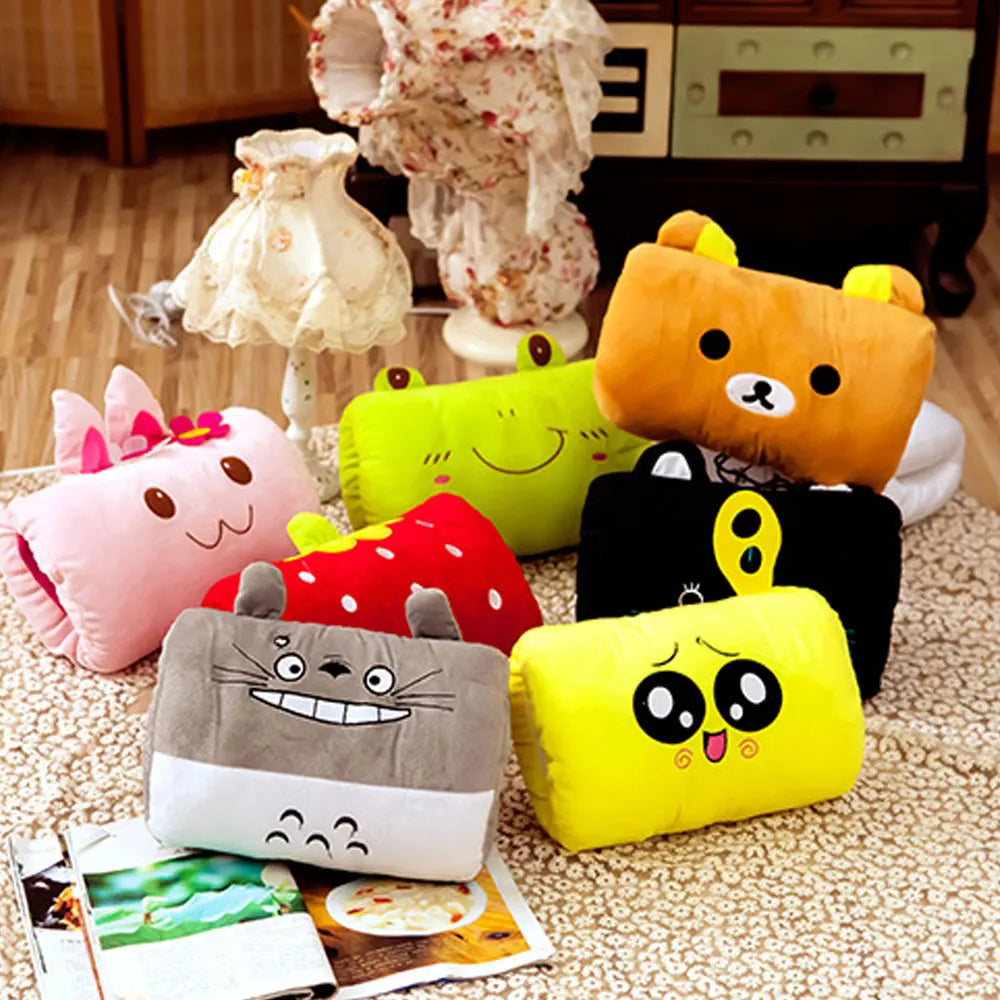 Pink Bear Children's Plush Pillows Hand Warmers Gloves Adults Cartoon Nap Pillows Cushions Creative Hand Warmers Plush Winter