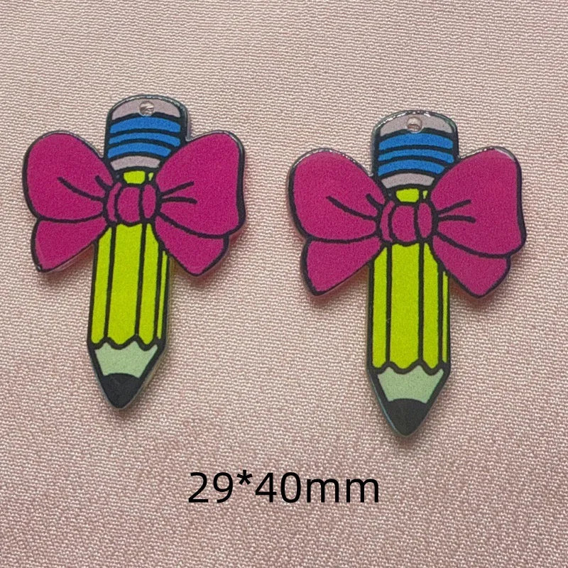 10pcs Butterfly Knot Opening Season Graduation Season Pencil Cute Creative Personalized Acrylic Pendant