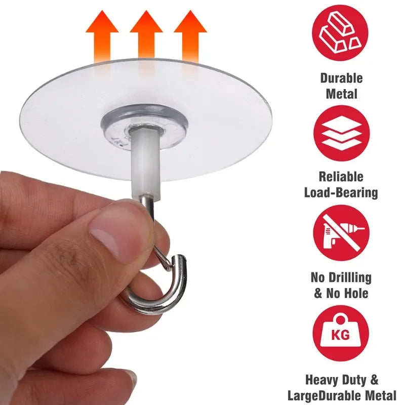 Self-Adhesive Heavy Duty Wall Ceiling Hooks Multi-Scene Hanger 1-10Pcs for Plant Pots Flower Baskets