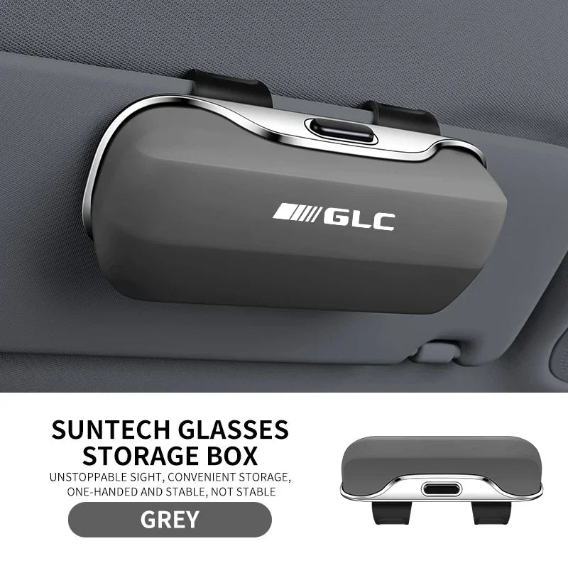 Car Eyewear Case Box Sunglasses Holder Sun Visor Storage Protective Frame Box Glasses Clip Portable For Mercedes Benz Glc GLC