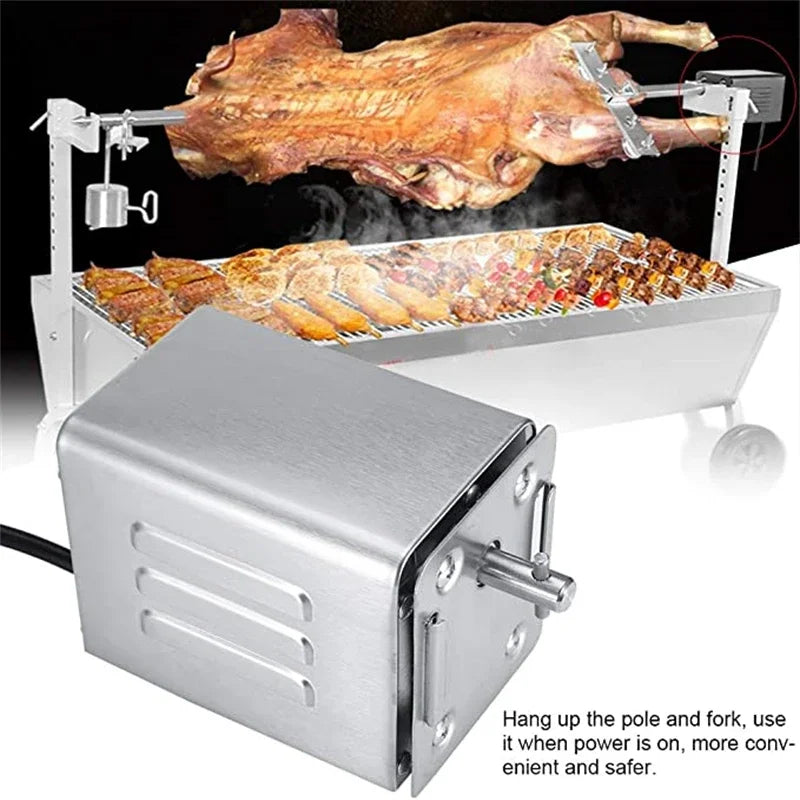 BBQ Grill Roaster Electric Motor Goat Pig Chicken BBQ Spit Rotisserie Outdoor Barbecue Accessories SP-S40 Stainless Steel