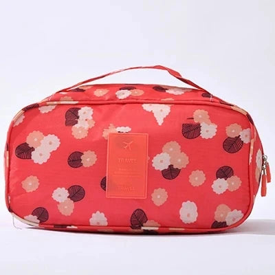 Waterproof Multi Compartment Travel Underwear Storage Bag Portable Bra Socks Organizer Case for Women Multi Print Lingerie Pouch
