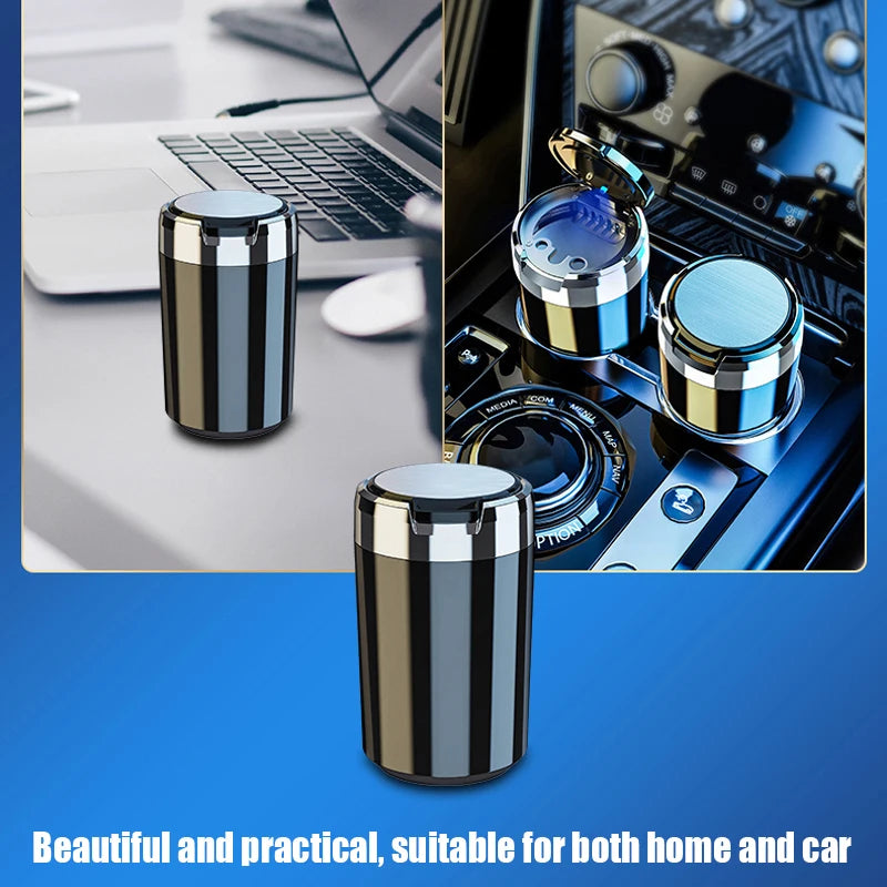 Car Cigarette Ashtray with Lid with LED Night Light Portable Detachable Vehicle Ashtray Holder Cigarette Ashtray Accessory