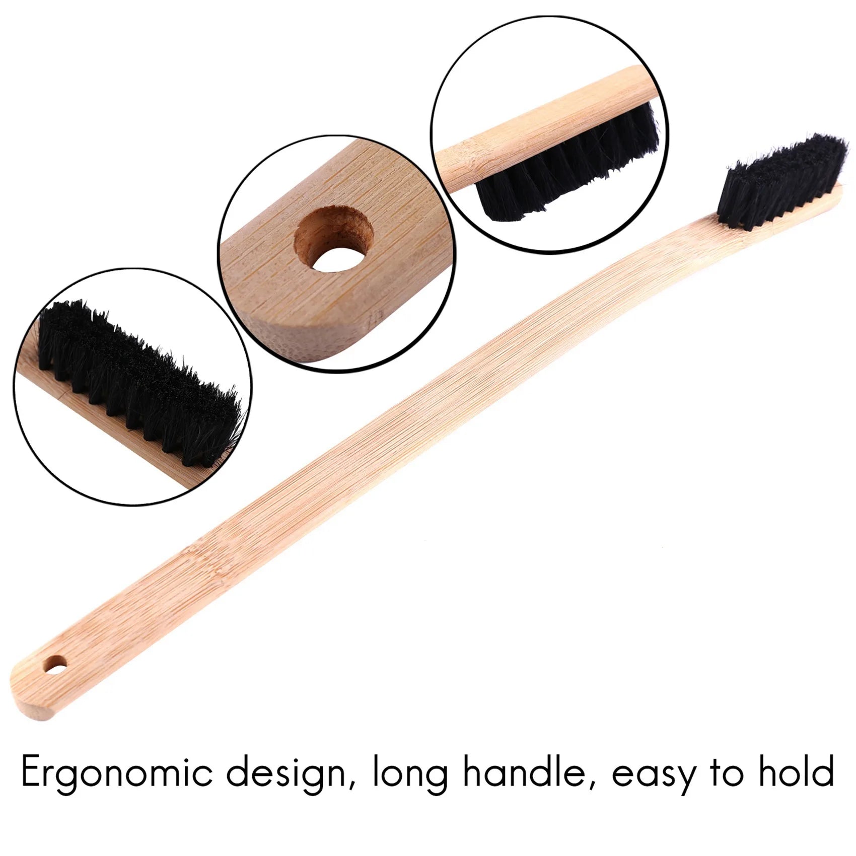 2X Auto Engine Cleaning Brush Car Rim Wheel Tire Cleaning Multi-Function Bamboo Handle Mane Brushes Car Wash Cleaning