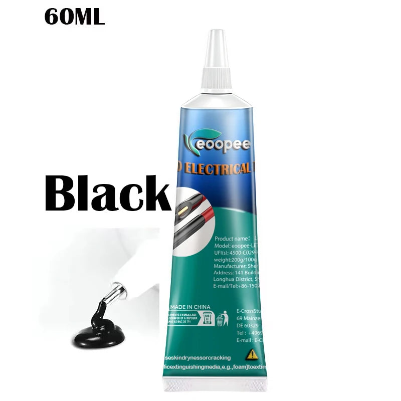Liquid Waterproof Electrical Tape Epoxy Resin Black Glue Quick Drying Sealant For Wires And Cables Home Use Fix Line Glue