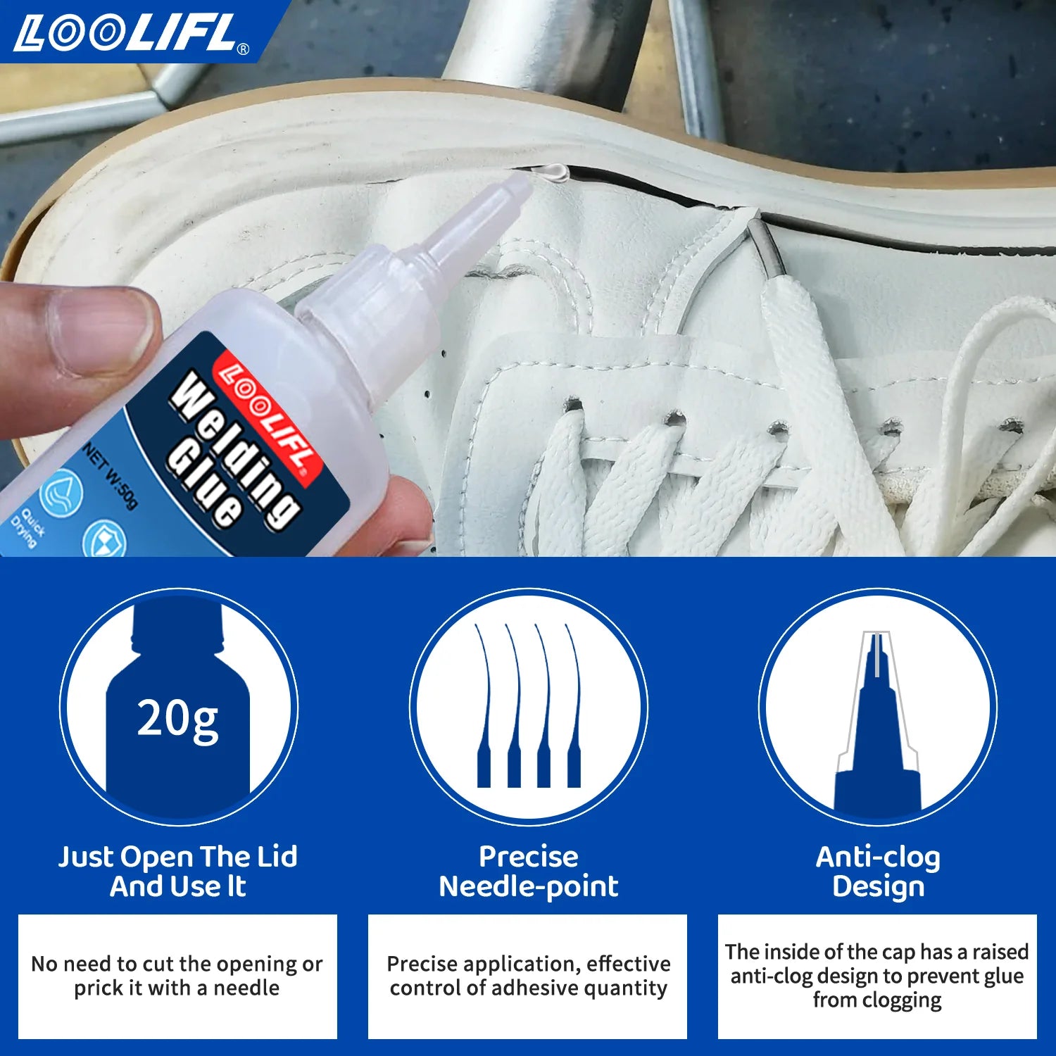 Shoe Repair Glue Is Flexible, Waterproof, Transparent, and Super Strong Glue, Used for Shoe Soles, Sports Shoes, Boots and Heels