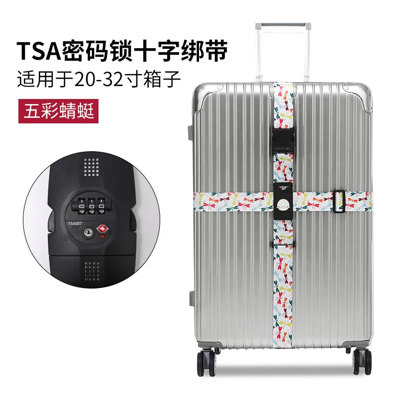 TSA Luggage Lock Password Luggage Straps Combination Lock Adjustable Packing Belts Binding Straps Travel Abroad Customs Locks