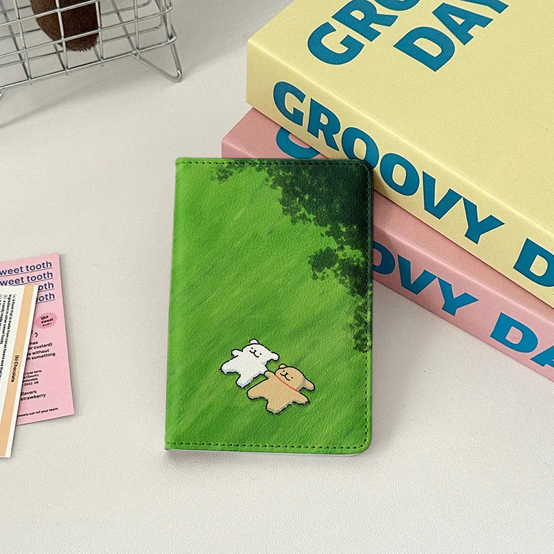 New Graffiti Dog Passport Cover Passport Holder Women Travel Accessories Portable ID Ticket Storage Bank Card Passport Wallet