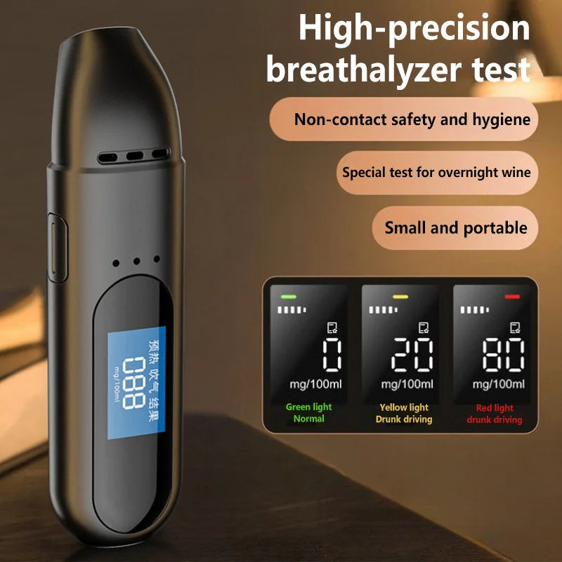 High Accuracy Breathalyzer, Portable Digital Alcohol Tester with LCD Display, Personal & Professional Use Driving Safety