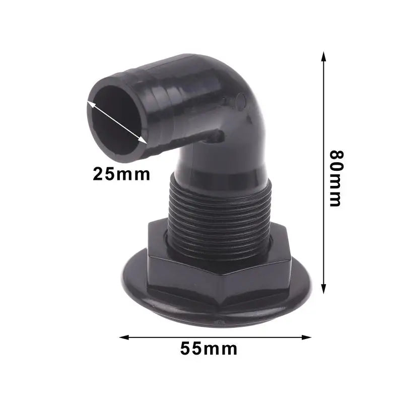 (HB05)90 Degree Marine Drainage Outlet Yacht Bilge Drainage Outlet Deck Drain Hose Pipe Elbow Bilge Pump Drain Thru Hull Fitting