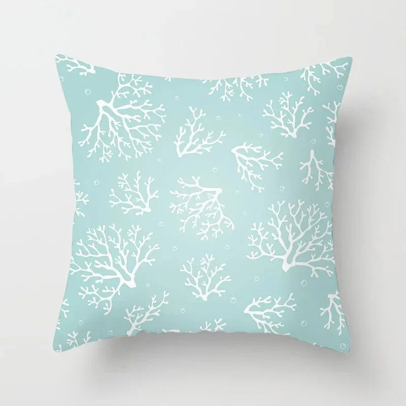 Mint green series Double-sided Printed pillow cover Short plush Suitable living rooms bedrooms sofas throw cushion cover