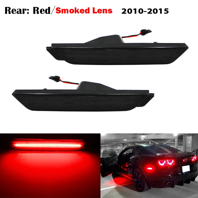 iJDM Amber/Red Front/Rear bumper Full LED Side Marker Light Kit For Chevy Camaro,Replace OEM Turn SignalLights/Driving Lights