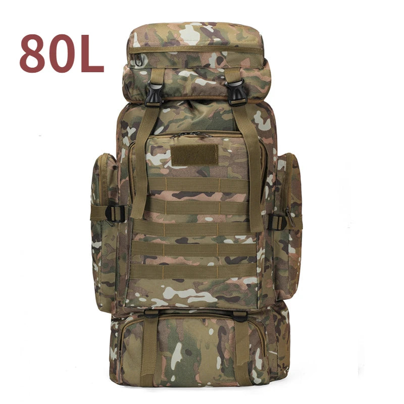 80L/100L  Mountaineering Bag Climb Bag Tactical Backpacks Large Backpack Outdoors Hiking Camping Travel Bags