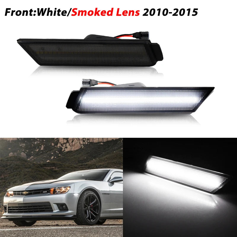 iJDM Amber/Red Front/Rear bumper Full LED Side Marker Light Kit For Chevy Camaro,Replace OEM Turn SignalLights/Driving Lights