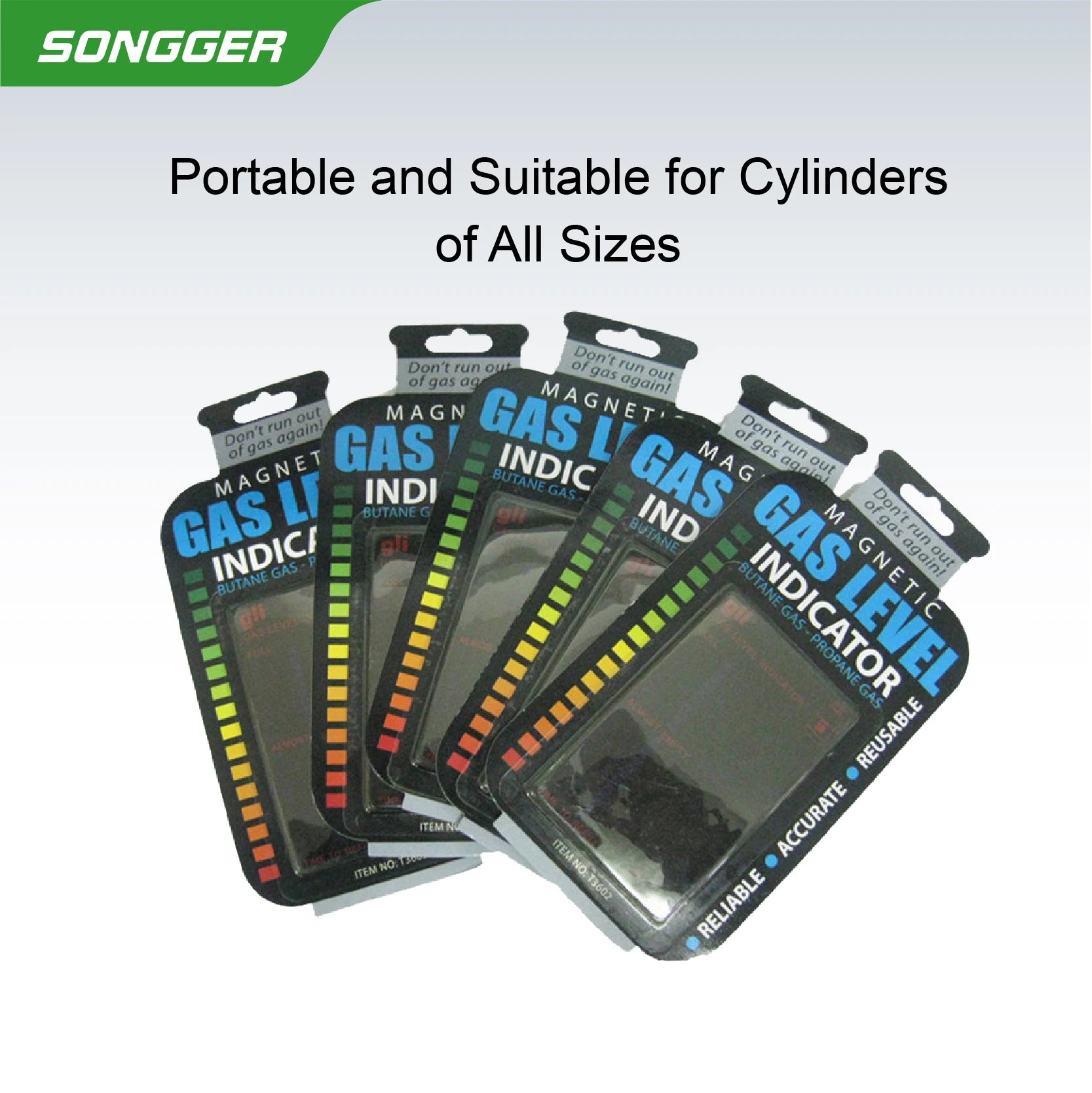 LPG Gas Level Indicator Magnetic Card Tank Gauge Sticker Gas Bottle Level Indicator Temperature Sensitive