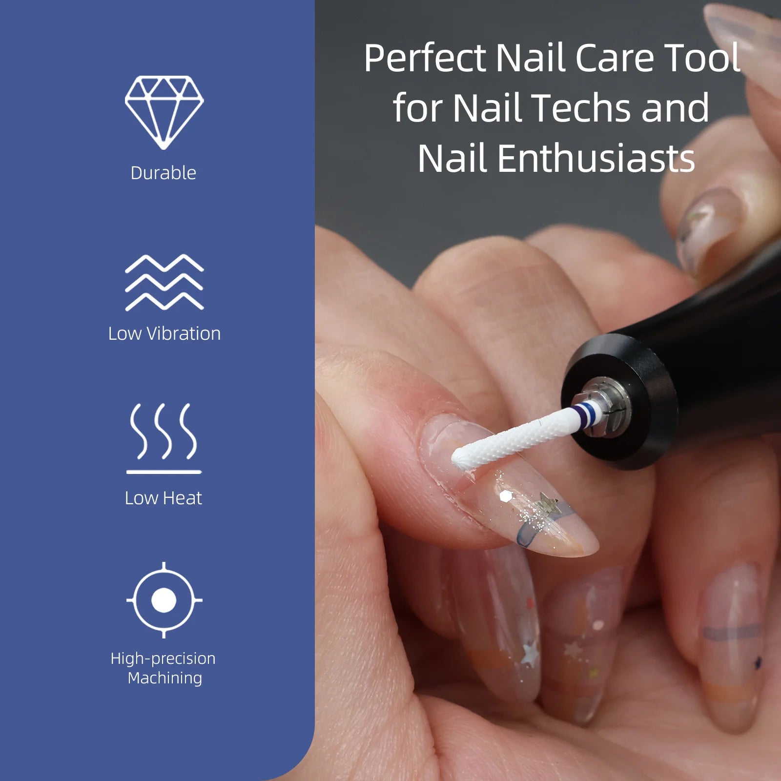 HYTOOS White Composite Ceramic Nail Drill Bits R Cut Barrel High Hardness Pro E-file Bit for Cuticle Clean Gel & Acrylic Removal