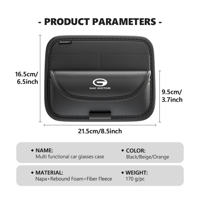 Car Sun Visor Glasses Case Sunshade Clamp Sunglasses Holder For GAC MOTOR Trumpchi GE3 2016-2020 GS3 GS4 GS5 GS8 GA4 GA6 GA8