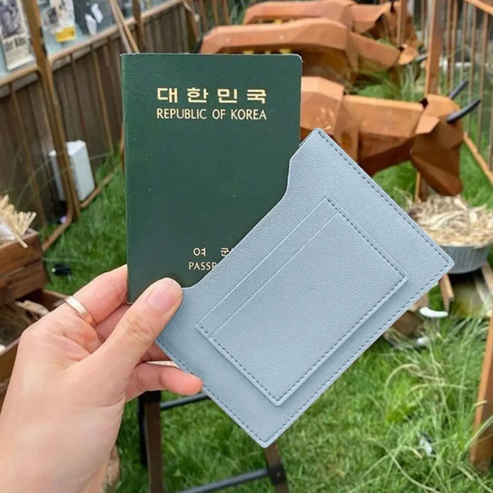 Unisex Passport Cover - Waterproof PU Leather with Multi-Slots - Portable Card Holder for Women & Men