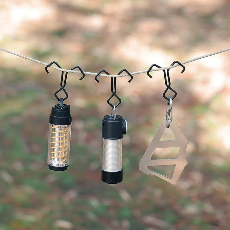 1pc Dual Outdoor Foot Storage Hook﻿ Black S-hook Portable Ultra Lightweight Anti slip S-shaped Hook