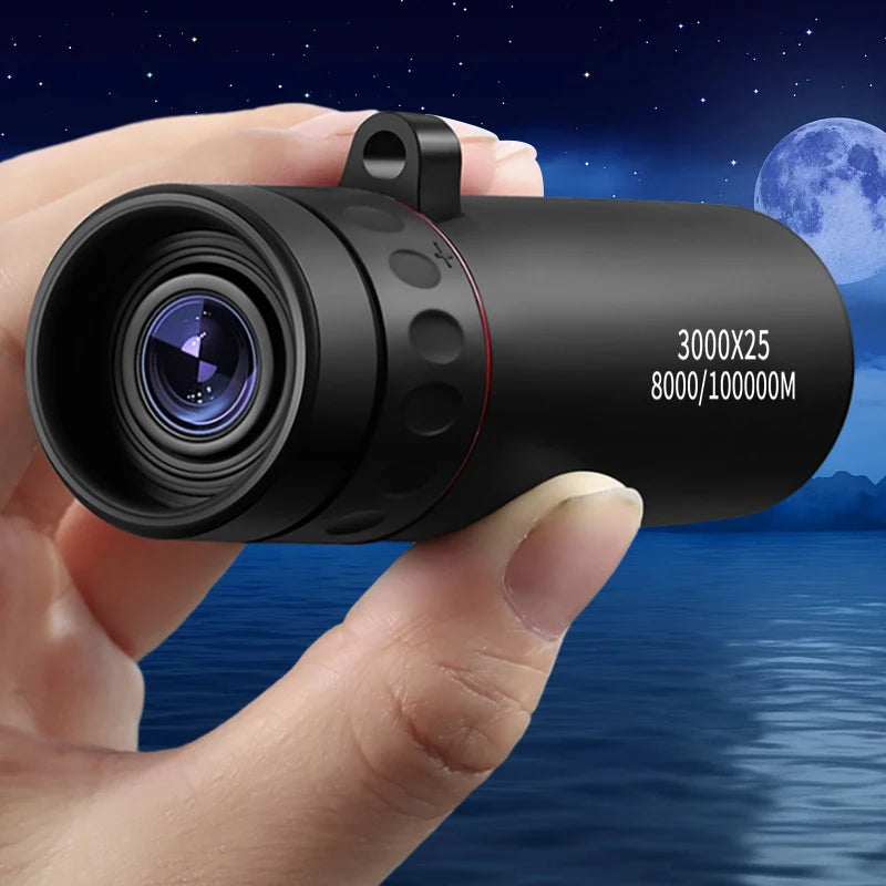 3000x25 Adult Professional HD Remote Monocular & Pocket Mini Portable Telescope for Outdoor Camping and Hunting