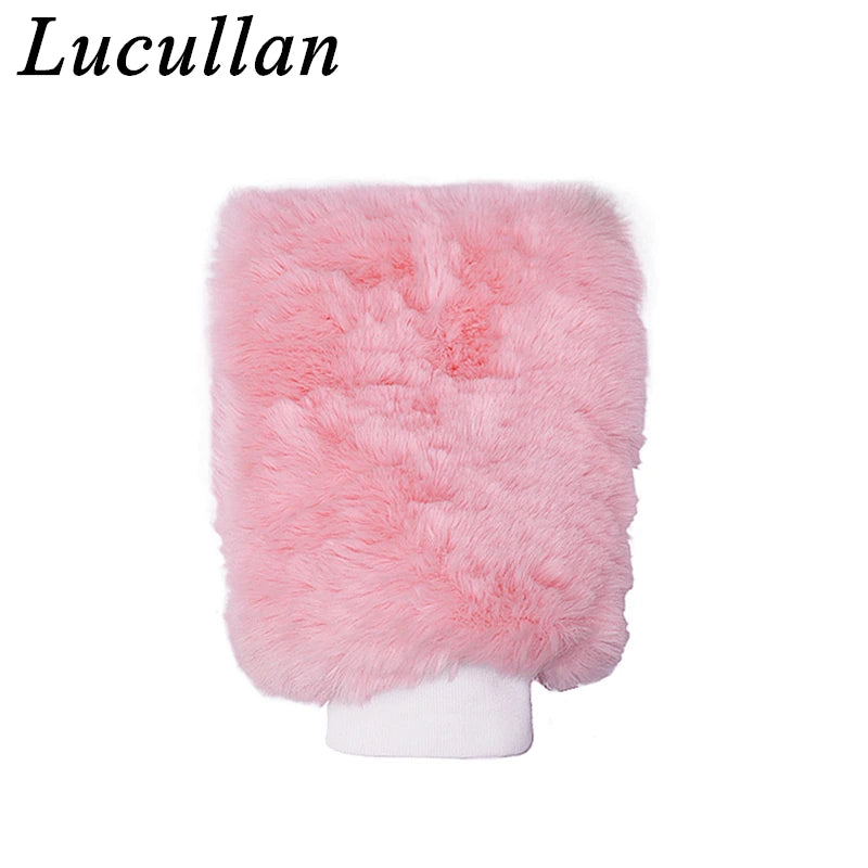 Lucullan Pink Synthetic Wool Wash Mitt Soft and Scratch-Free For Washing and Polishing