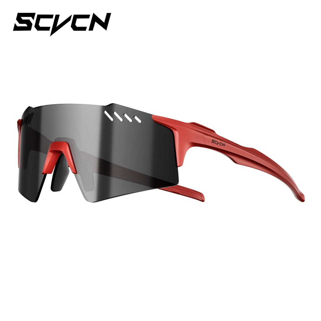 SCVCN Hiking Eyewear Fashion Rimless Cycling Glasss Outdoor Sports Running Drving Sunglasses for Men Goggles Mtb Bicycle 1 Lens