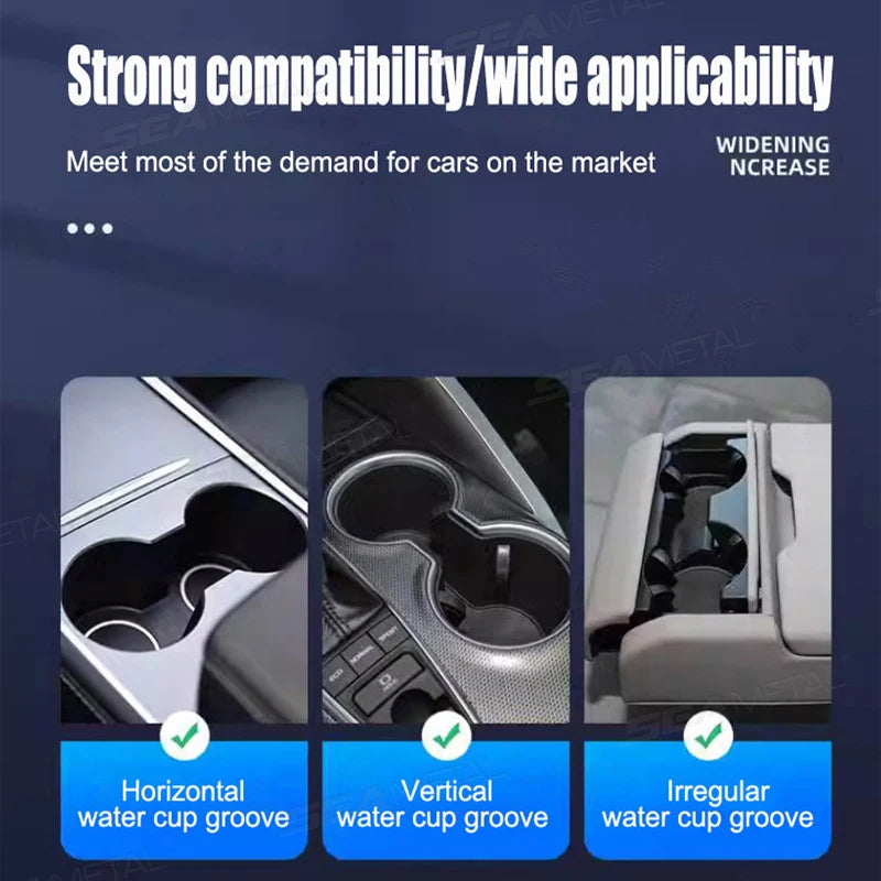 BLALION Car Dual Cup Holder Expander Adjustable for 360° Rotating Multifunctional Auto Seat Cup Holder Snack Tray Drink Holder