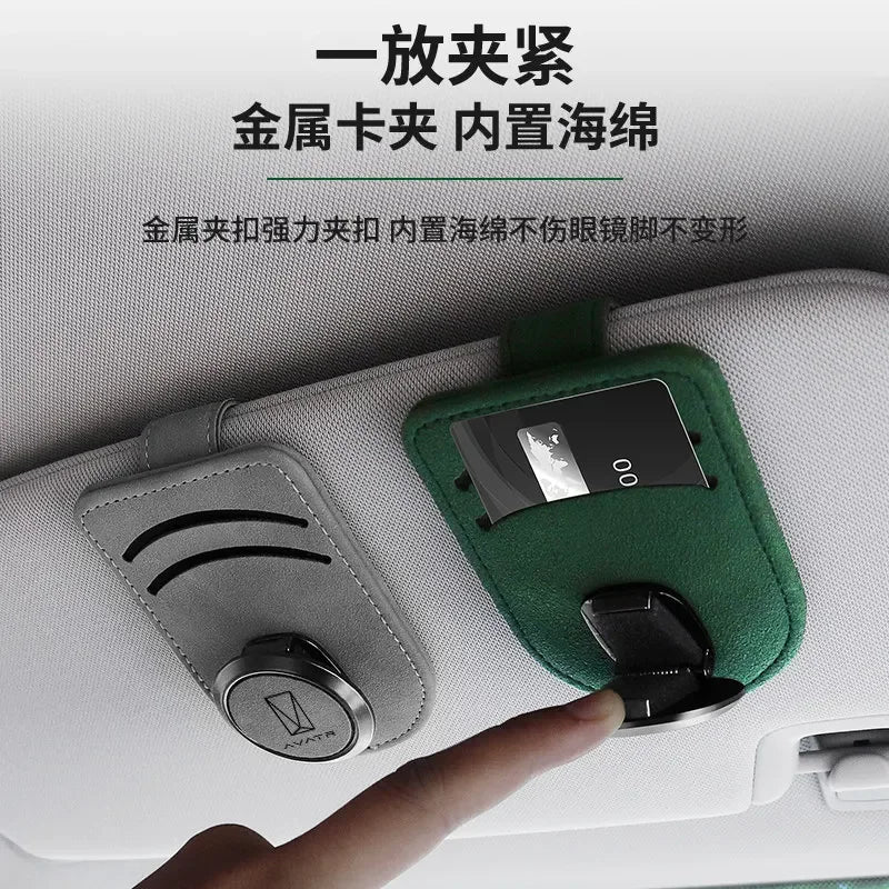 Muhen Suitable for Avatr 11 12 06 07 Car Glasses Clip Car Suede Alcantara Sunglasses Storage Clip