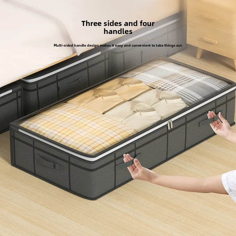 1PC Large Underbed Storage Bag - Foldable Clothes Quilt Organizer for Bedroom Dormitory, Space Saving Doggy Bag