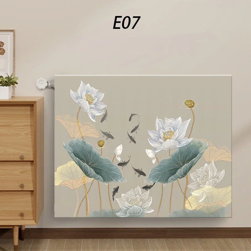55-210cm Elastic All Inclusive Radiator Dust Cover Multi-sizes Chinese Style Printing Decorative Heater Cover Washable Reusable