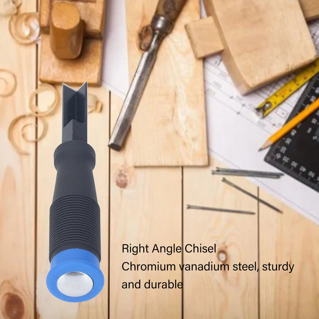 Right Angle Chisel Chrome Vanadium Steel TPR Handle  Corner Chisel for Woodworking Slotting Cutting Corner Chisel