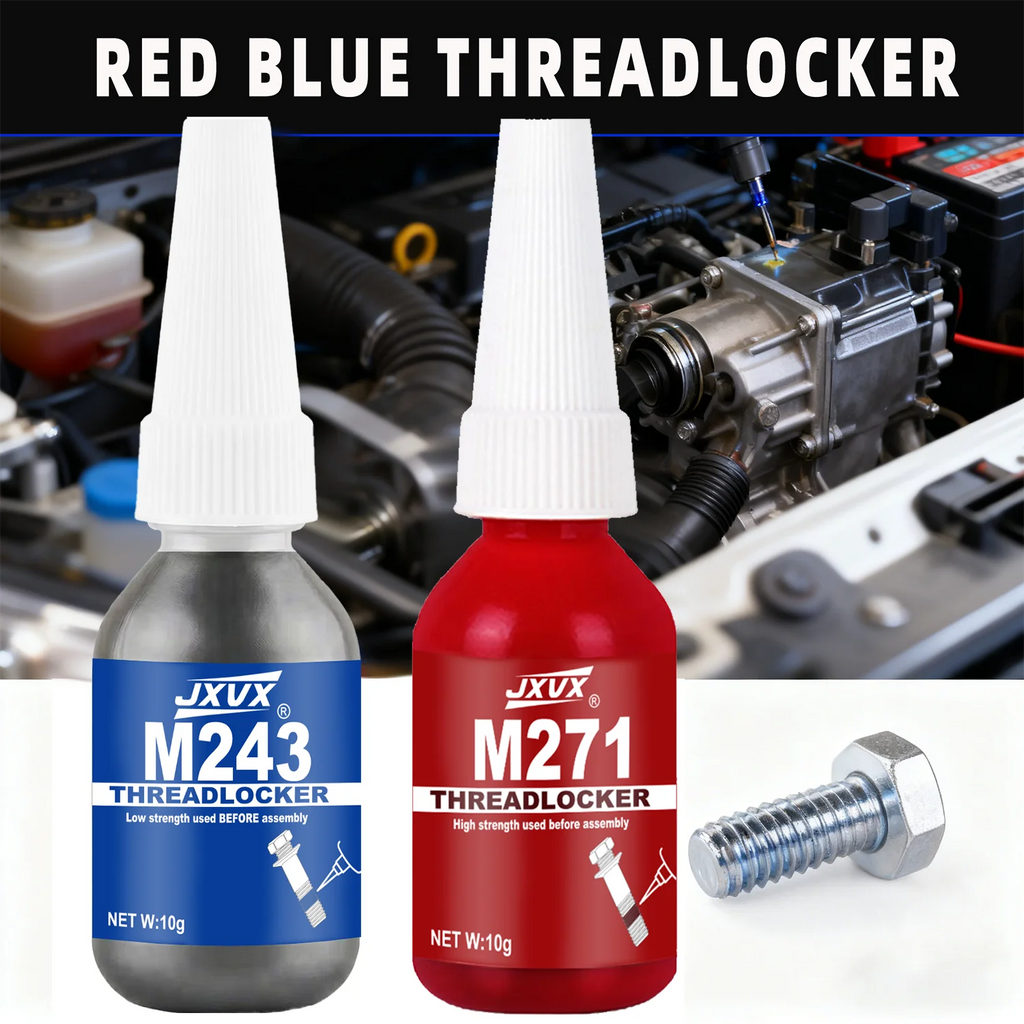 Threadlocker Blue\Red Nuts-Bolt Locker, Screw Anaerobic Adhesive Lock Tight Seal Fasteners Anaerobic Curing Metal Glue,Rustprof