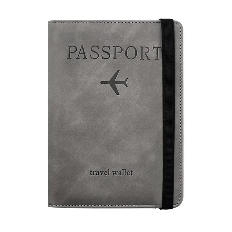 6-color Vintage PU Passport Holder with Multi Slots & Elastic Band, Multi-use Travel Wallet for Passport, Cards & Air Tickets