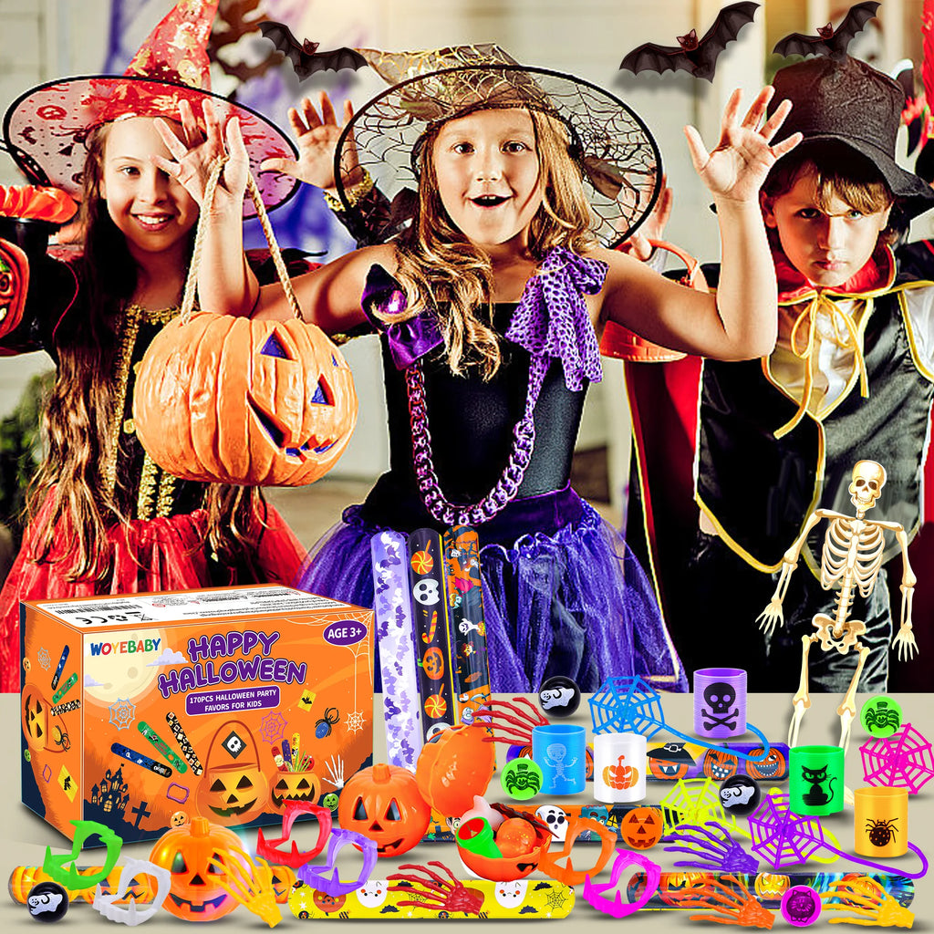 170Pcs Halloween Mini Fidget Toy Set for Kids - Stress Relief Sensory Toys Classroom Treasure Box Party Favors & Kids Gifts
