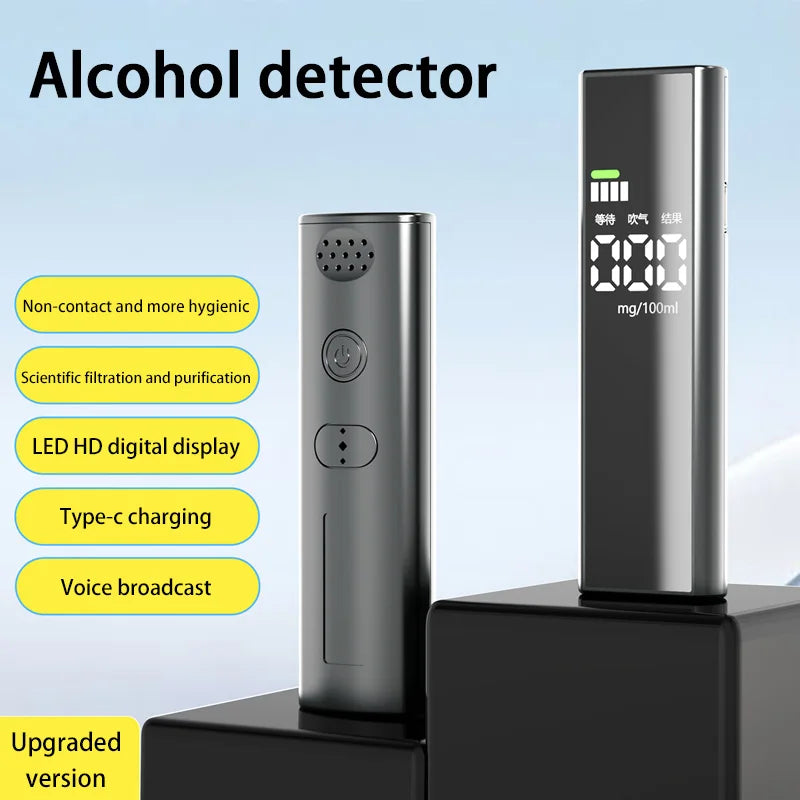High-precision Alcohol Tester Portable Non-contact Professional Led Digital Display Drunk Driving Alarm Quick Tester