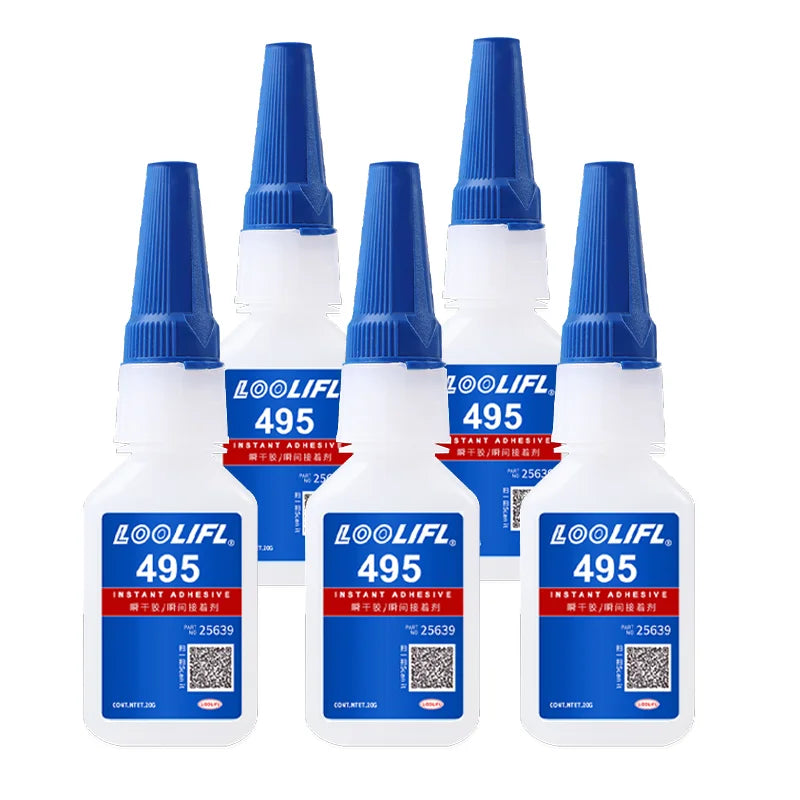 1-5pcs, LOOLIFL, 20g upgraded version 495, super glue, industrial strength, metal strong adhesive, transparent, stable,
