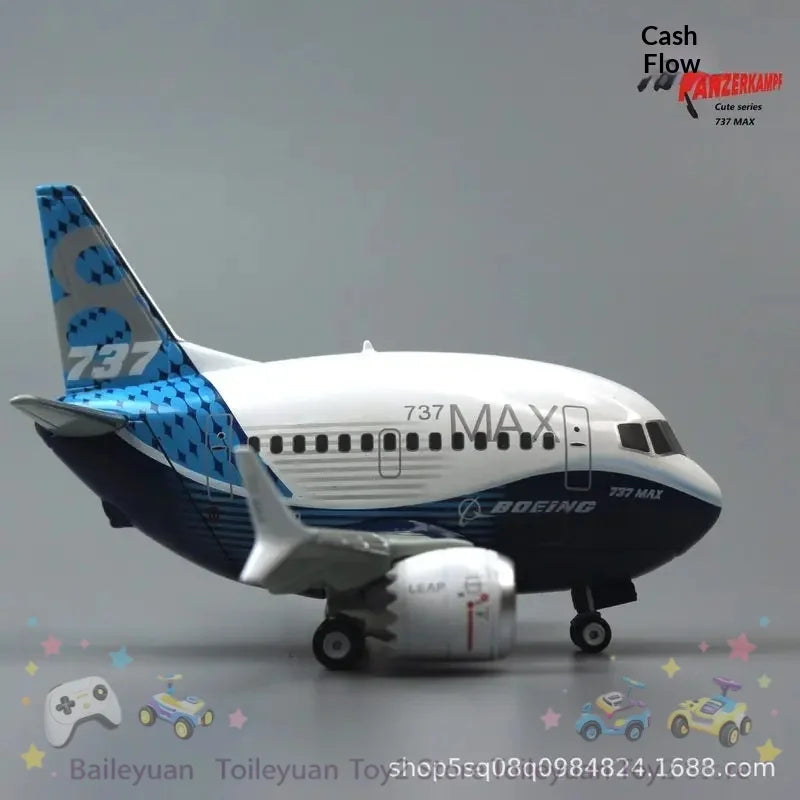 Panzerkampf Boeing 737 Max Diecast Alloy Airplane Model 70104PA Original Factory Livery Cute Series For Collectors Display