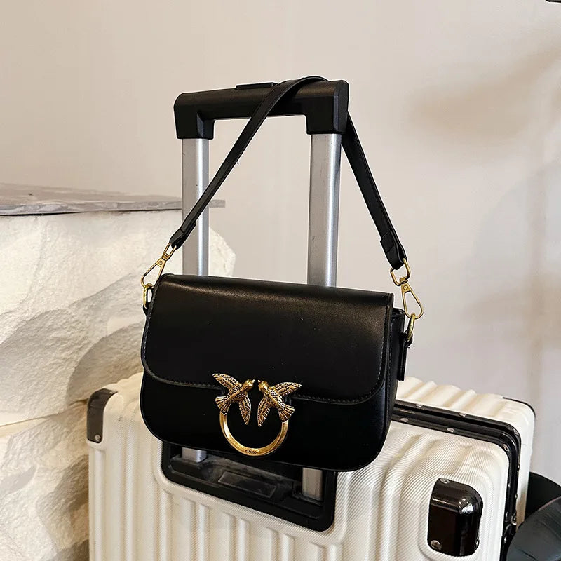 Swallow Bag 2026 New Women's Bag Double Feiyan Fashion Versatile One Shoulder Crossbody Bag Small Square Bag