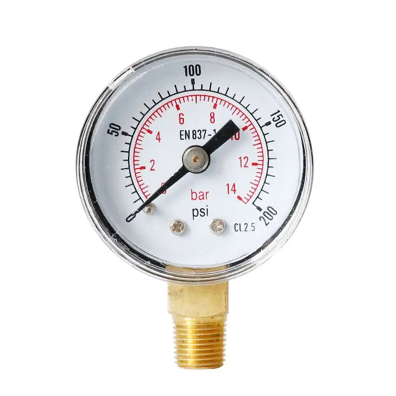 40mm Dual Scale Face Pressure Gauge 1/8" BSPT Bottom Mount 15/30/60/100/160/200/300 PSI & Bar for Air Gas Water Fuel Liquid