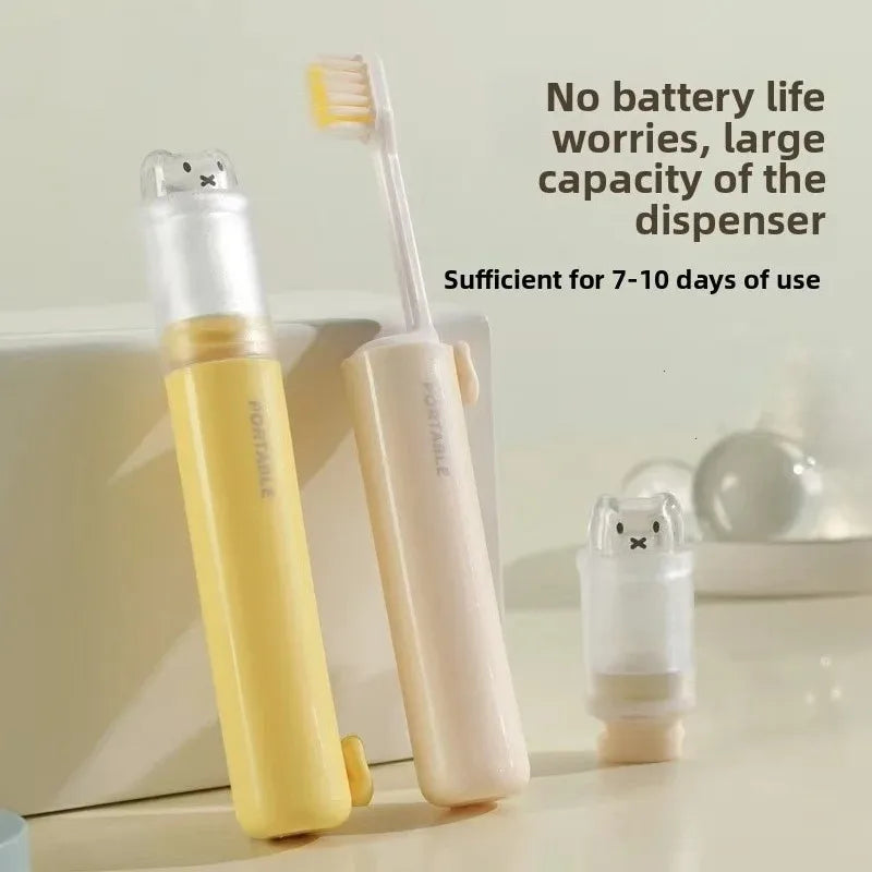 1 Piece - Convenient Toothbrush Travel Container, 2-in-1 Folding Toothbrush Set - Small and Convenient - Essential for Business