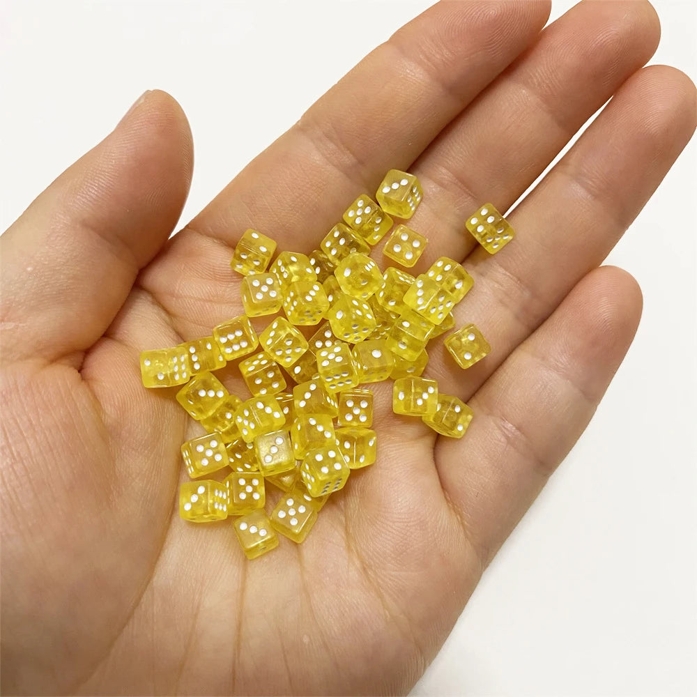 1000Pcs Super Mini 5MM D6 Point Dice With Square Angle For Board Games Trumpet Stereo Model Stationery Dice