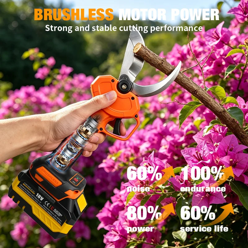 45mm Brushless Electric Pruning Shear 2 Gear Cordless Garden Fruit Tree Bonsai Beautify Tool for Makita 18V Battery Pins